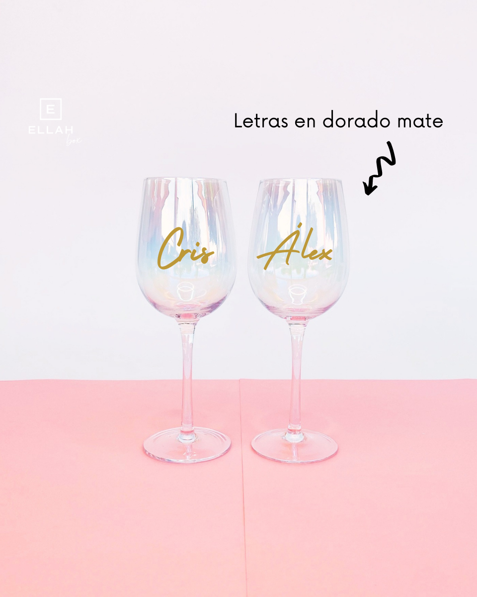 Copas de Vino para Novios | Personalizadas-Ellahbox-