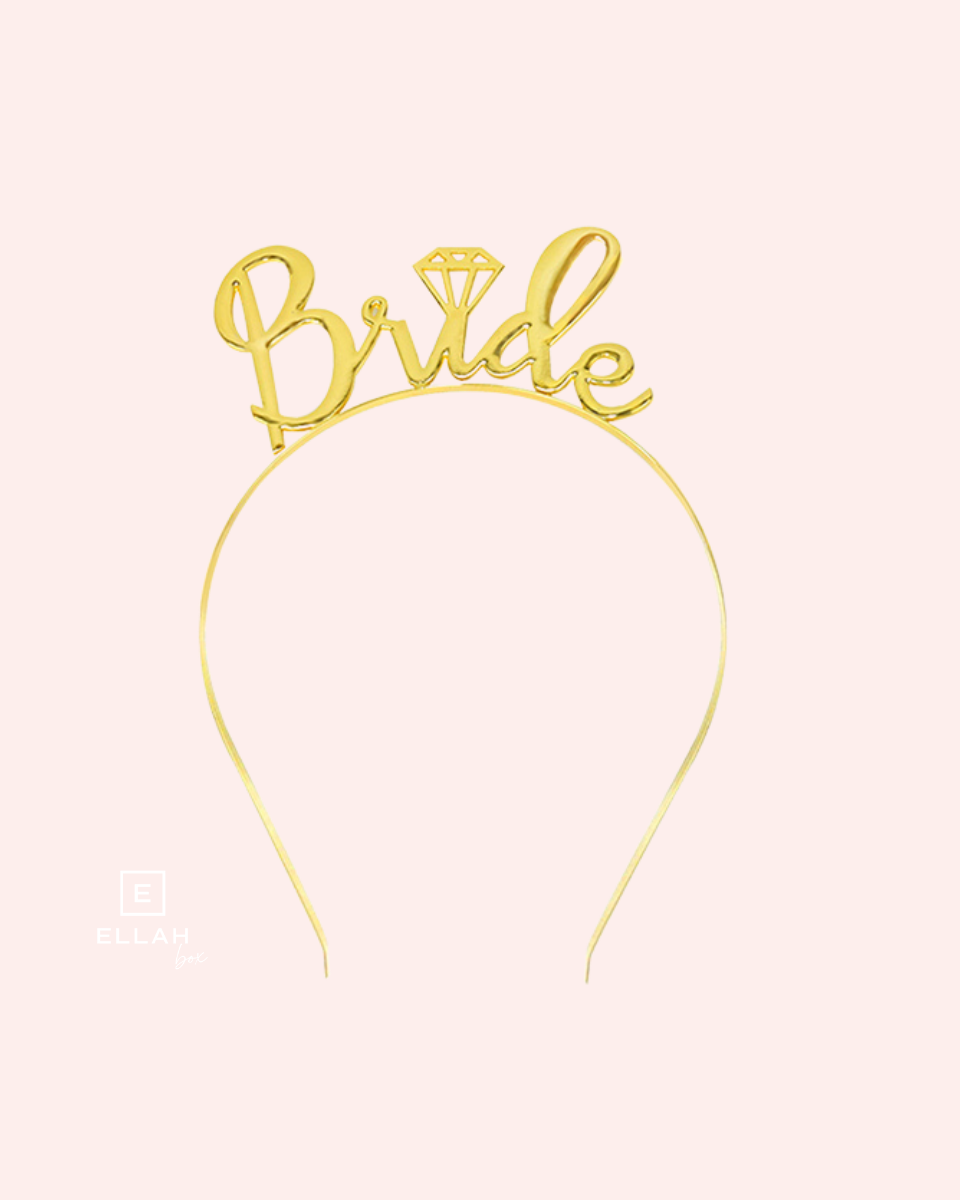 Kit Diadema + Banda + Velo de Novia | Blanco y Dorado