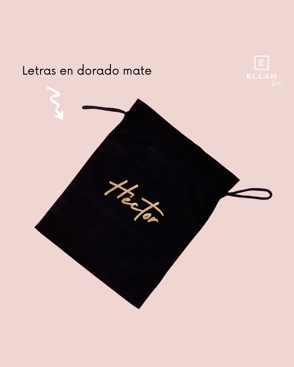 Bolsa de Tela Negra | Personalizada-Ellahbox-Bolsa de Tela | Personalizada para Regalar a Amigas o Testigos de Boda-Bolsa de tela personalizada para regalar a la novia o a las damas de honor. También puedes usarla para preparar un kit de testigos de boda muy original. Que hay amigas a las que se las quiere para siempre es un hecho. Y qué mejor que regalarles una bolsa de tela personalizada llena de amor y de "cositas monas".