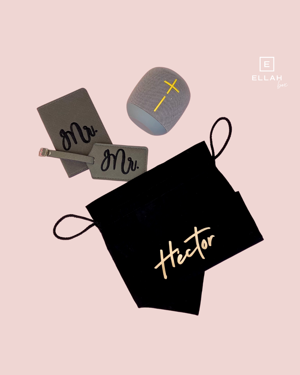 Bolsa de Tela Negra | Personalizada-Ellahbox-Bolsa de Tela | Personalizada para Regalar a Amigas o Testigos de Boda-Bolsa de tela personalizada para regalar a la novia o a las damas de honor. También puedes usarla para preparar un kit de testigos de boda muy original. Que hay amigas a las que se las quiere para siempre es un hecho. Y qué mejor que regalarles una bolsa de tela personalizada llena de amor y de "cositas monas".