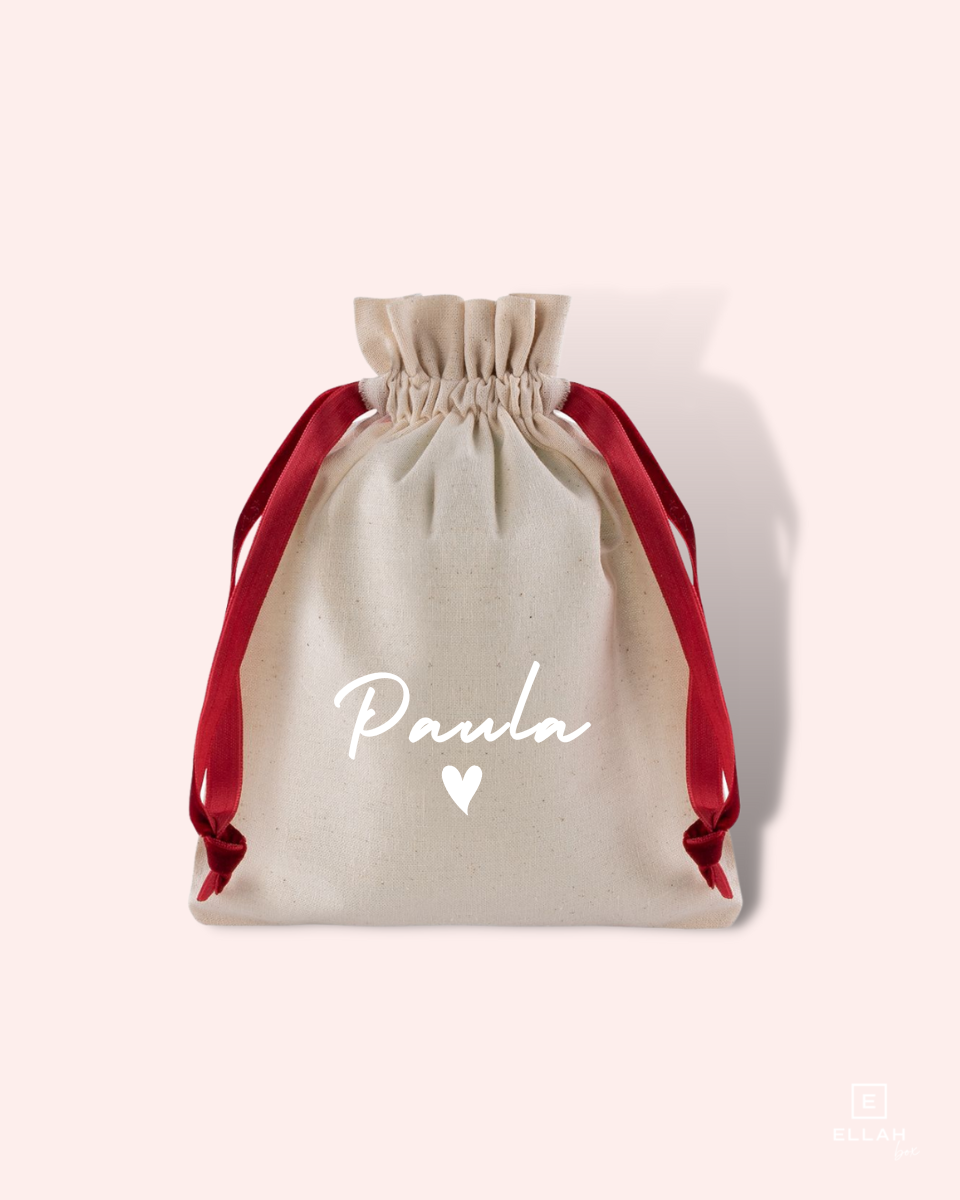 Bolsa de Tela con Terciopelo | Personalizada-Ellahbox-Bolsa de Tela | Personalizada para Regalar a Amigas o Testigos de Boda-Bolsa de tela personalizada para regalar a la novia o a las damas de honor. También puedes usarla para preparar un kit de testigos de boda muy original. Que hay amigas a las que se las quiere para siempre es un hecho. Y qué mejor que regalarles una bolsa de tela personalizada llena de amor y de "cositas monas".