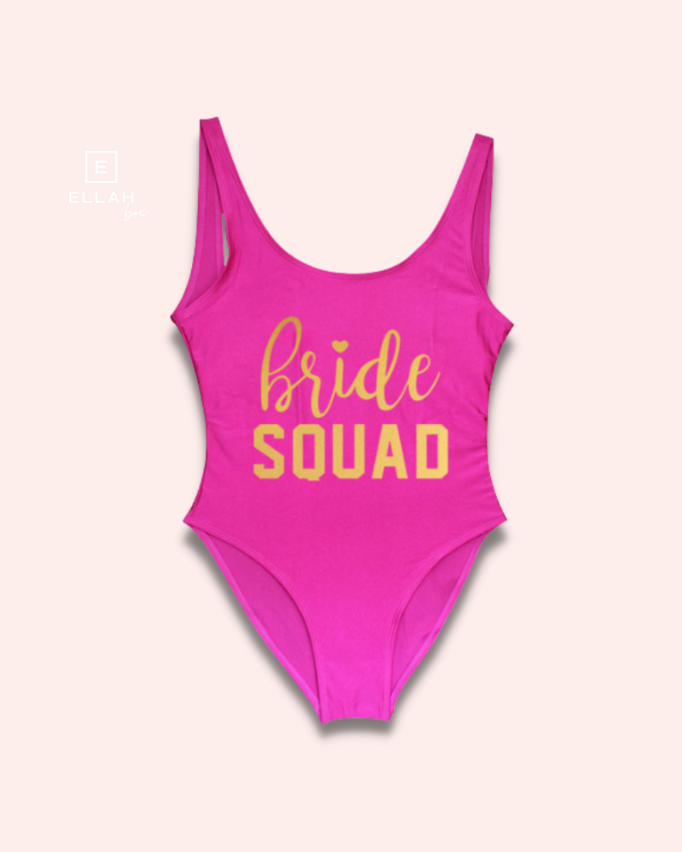 Bañador para Amigas de la Novia | Color Fucsia y Dorado