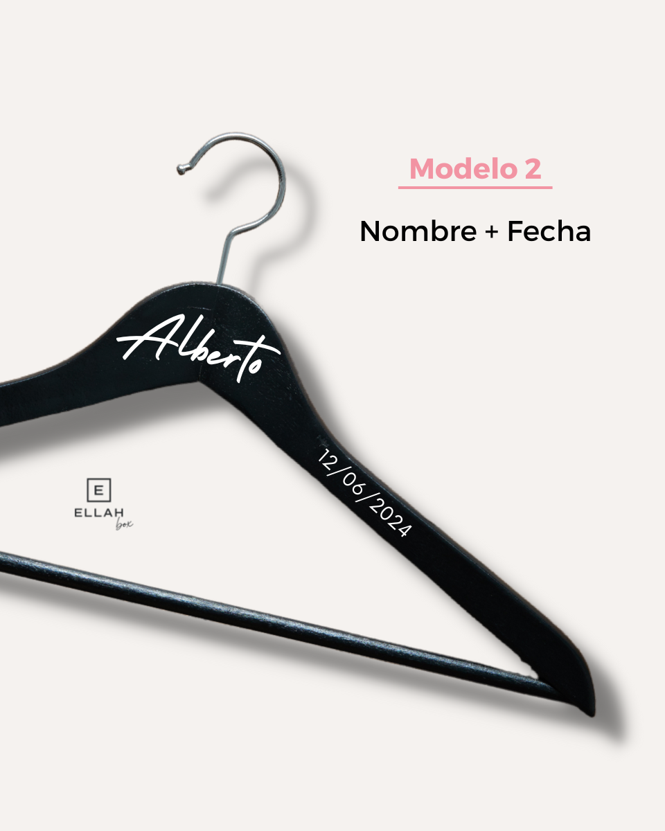 Percha de Boda para El Novio | Personalizada-Ellahbox-