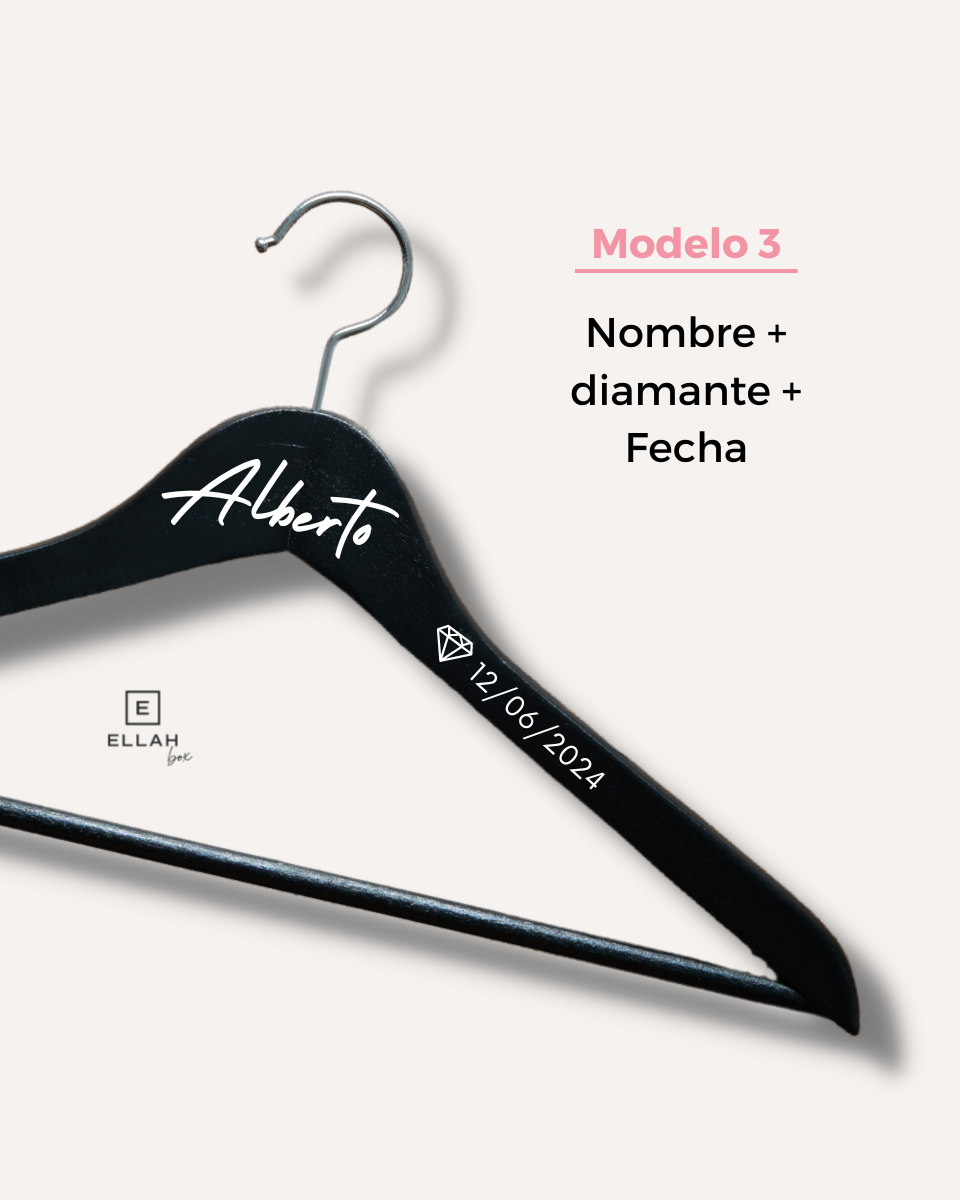 Percha de Boda para El Novio | Personalizada-Ellahbox-
