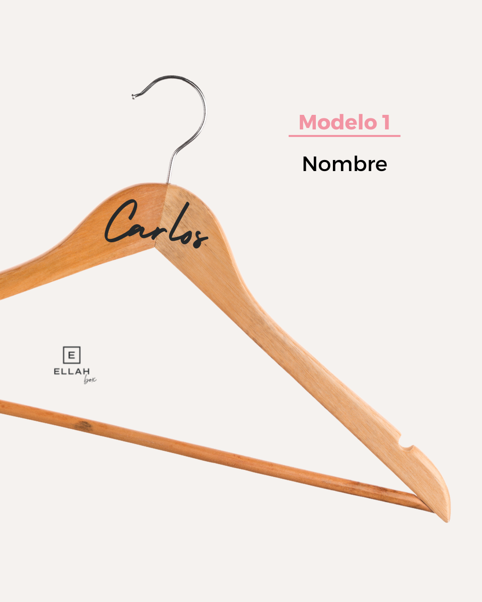 Percha de Boda para El Novio | Personalizada-Ellahbox-