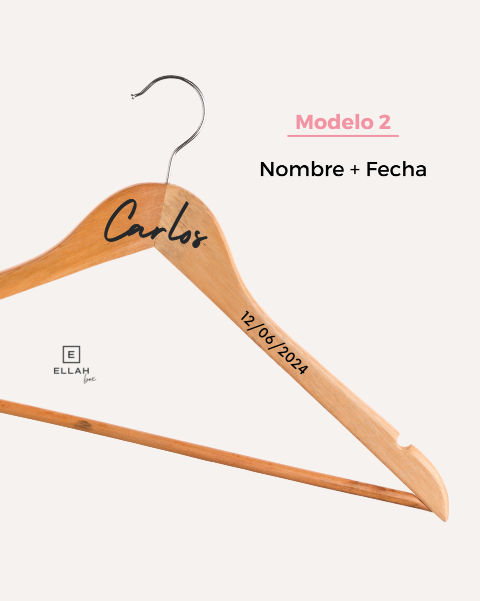 Percha de Boda para El Novio | Personalizada-Ellahbox-