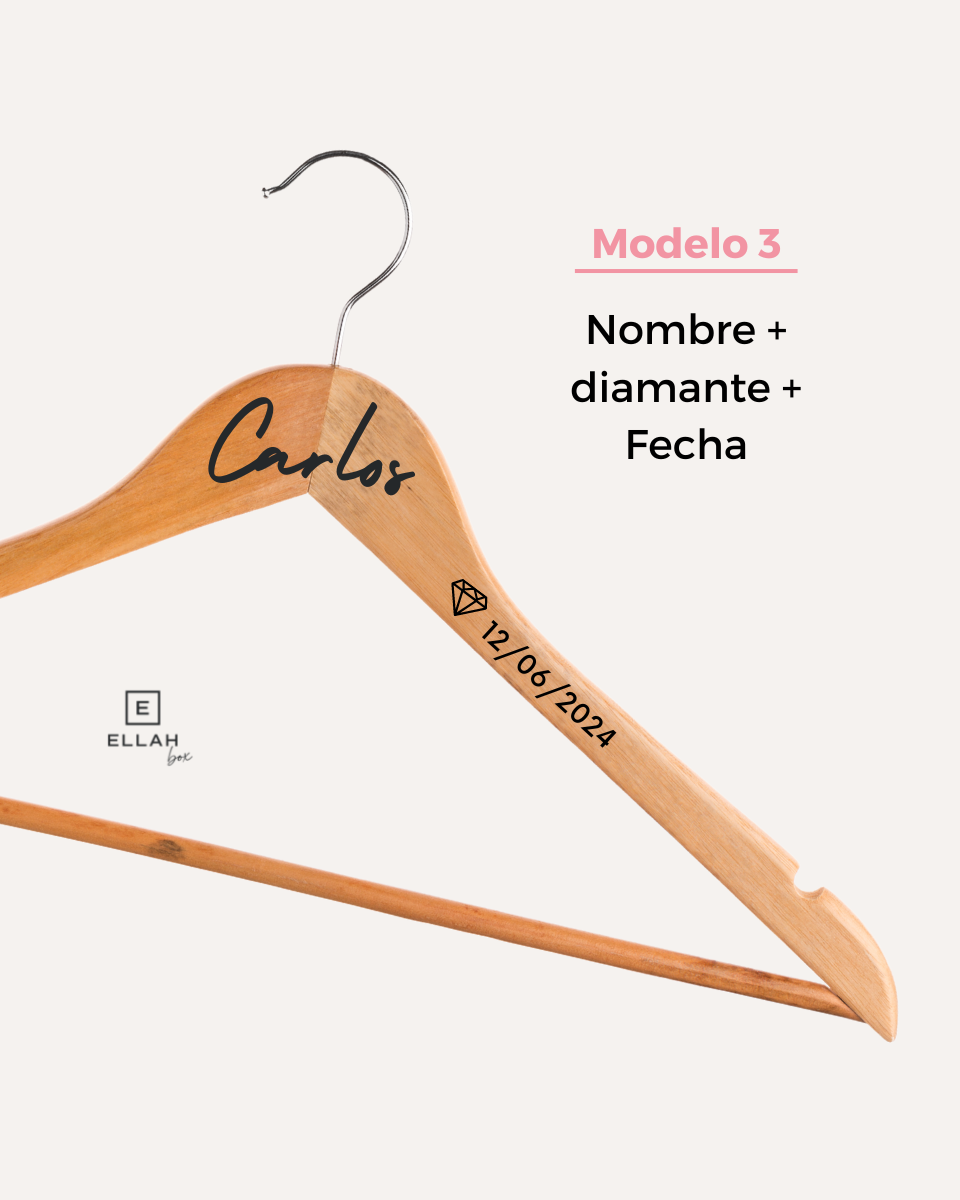 Percha de Boda para El Novio | Personalizada-Ellahbox-