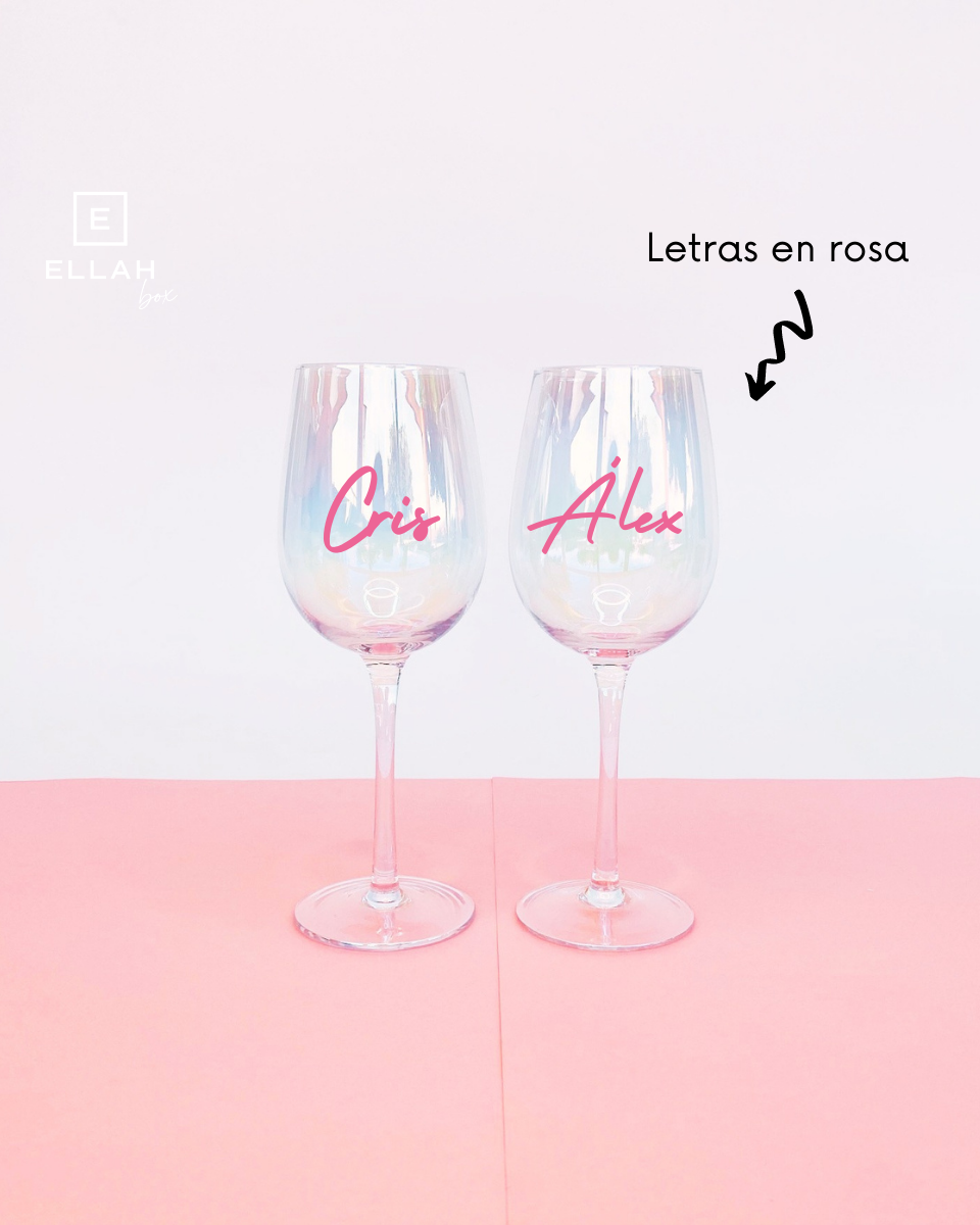 Copas de Vino para Novios | Personalizadas-Ellahbox-