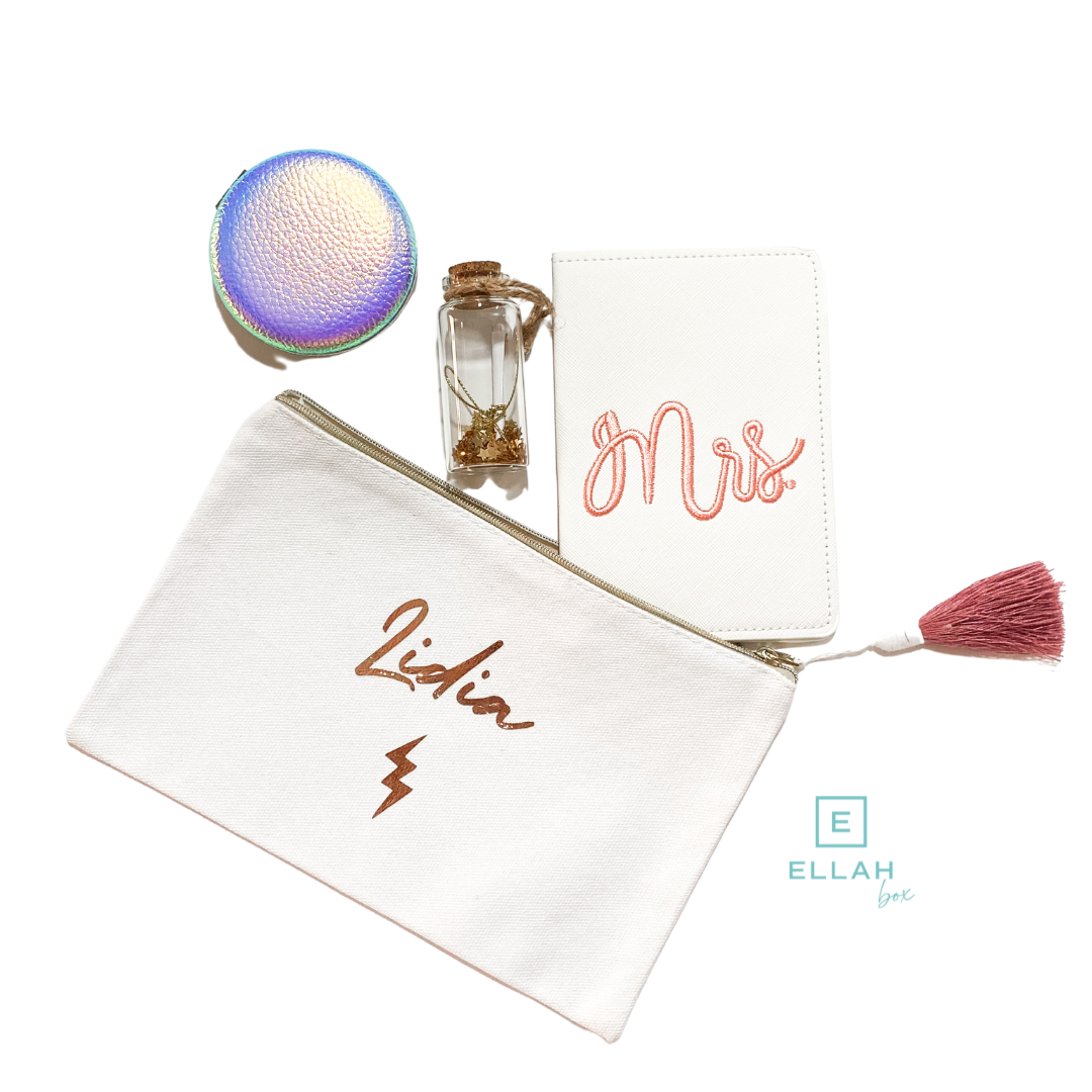 Neceser Blanco con borla rosa | Personalizado, , damas de honor, papelería, para las amigas, personalizacion amigas, personalizado novia, planificación, , ,Ellahbox