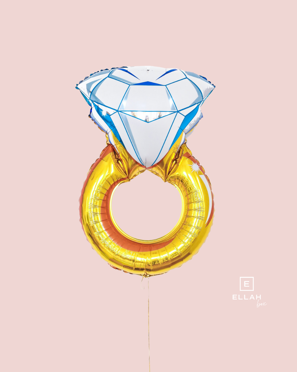 Globo Dorado | Anillo de Diamante para Despedida de Soltera