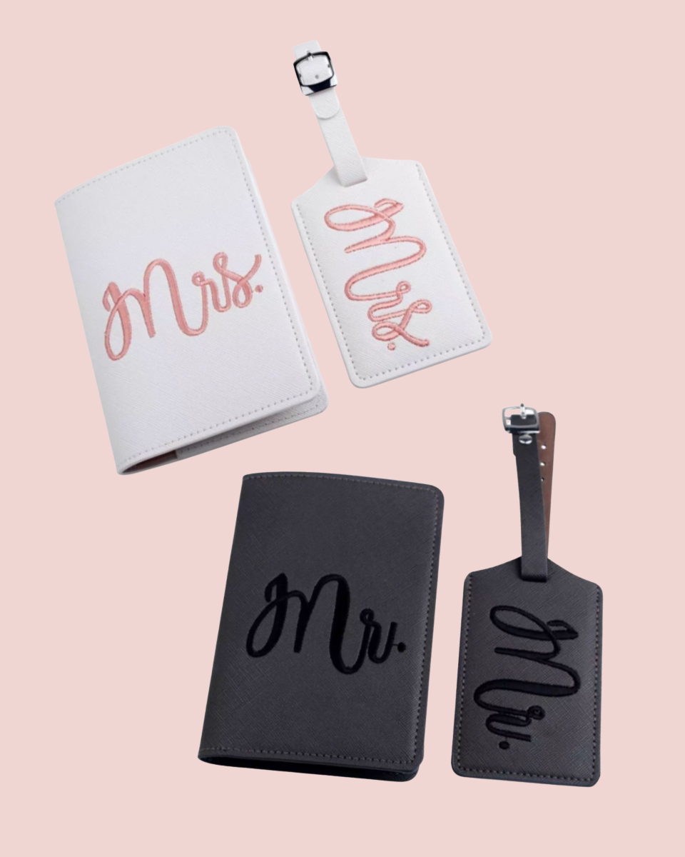 Fundas de pasaporte + Identificador de Maleta MRS y MR | Luna de Miel