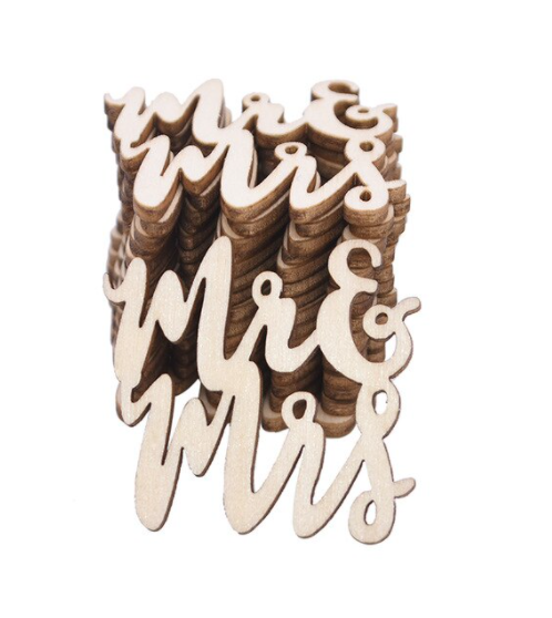 Letras de Madera "Mr&Mrs", , , -Ellahbox