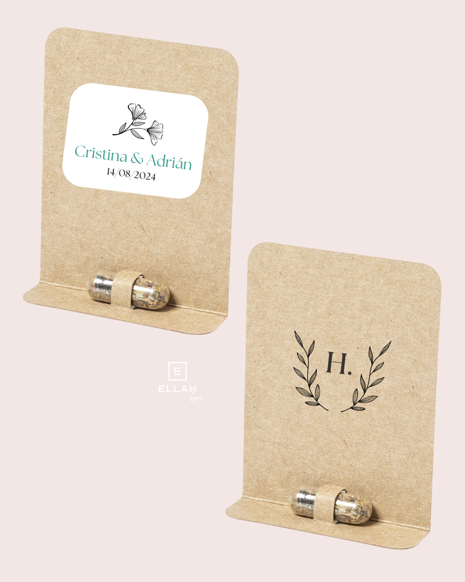 Tarjeta Cápsula de Semillas | Regalos de Boda para Invitados