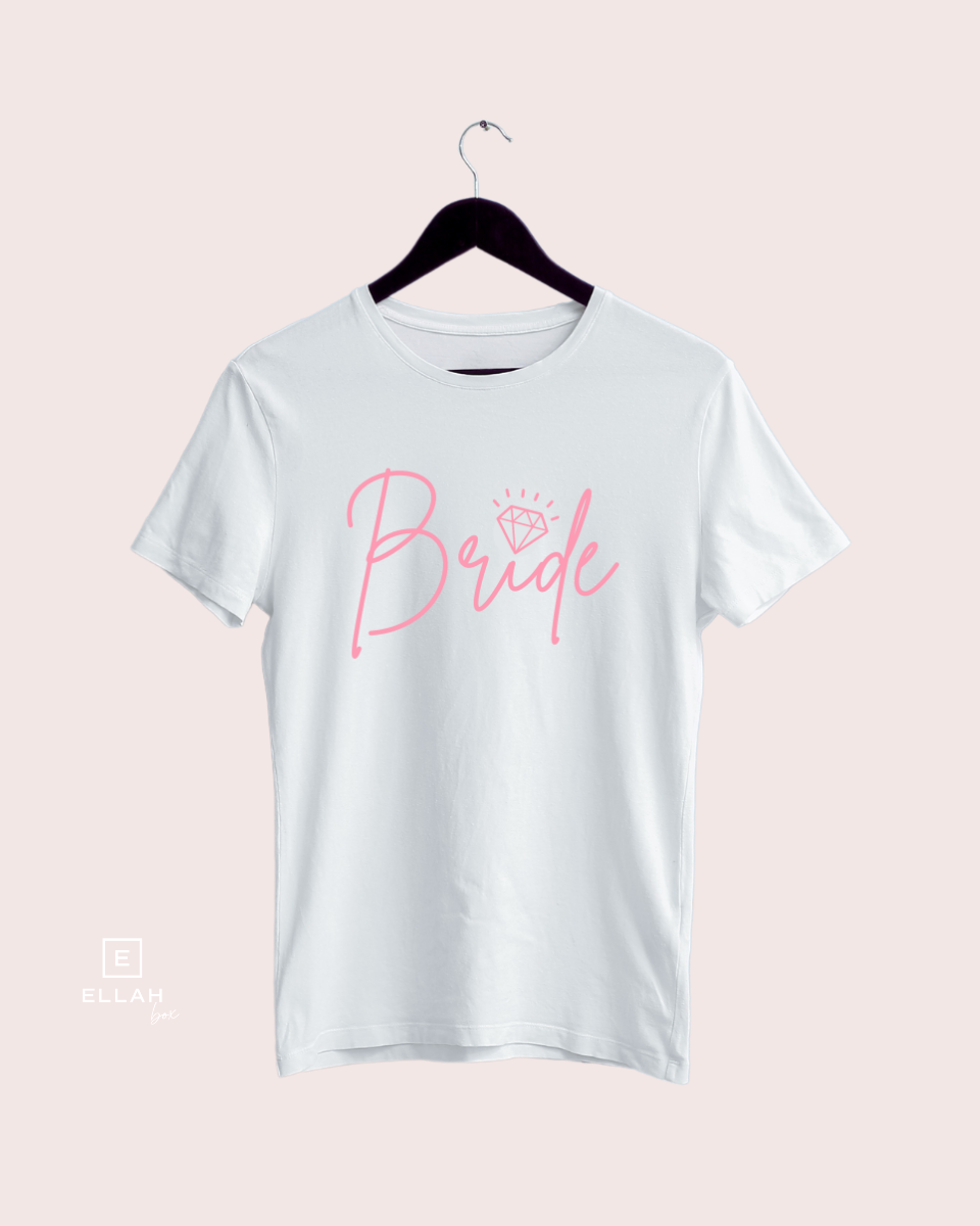 Camiseta Blanca con Letras Rosas | Bride