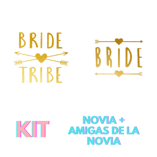 Tatuajes para Novia + Amigas de la Novia | Despedida de Soltera-ellahbox-Bride Tribe | Dorado-Ellahbox