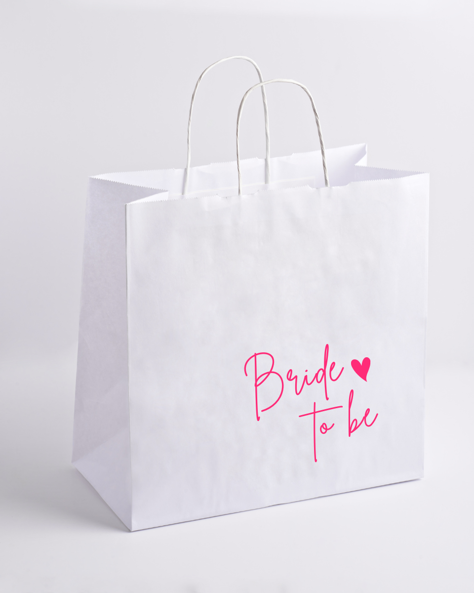Bolsa de papel blanca | Bride to be