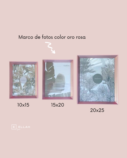Marco de Fotos en Oro Rosa 15x20cm