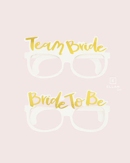 Pack de 10 Gafas de Sol | Bride + Team Bride en Blanco