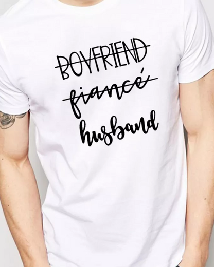 Camiseta Boyfriend, Fiancée, Husband